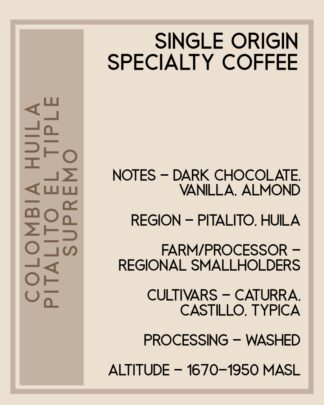 Colombia Huila Pitalito El Tiple Supremo